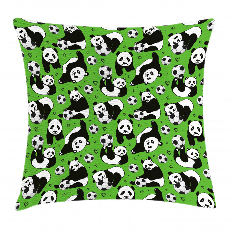 Funny Panda Hearts Stars Pillow Cover