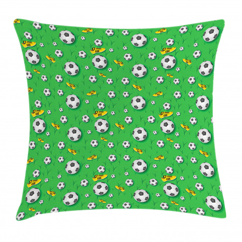 Shoes Balls on Grass Pillow Cover