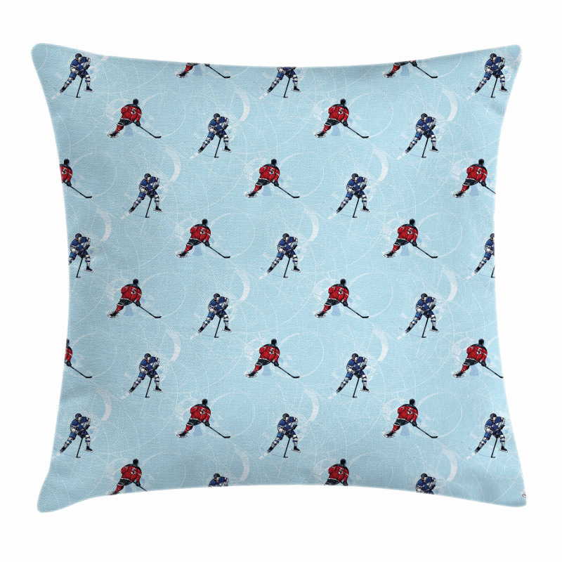Ice Hockey Pattern Winter Pillow Cover