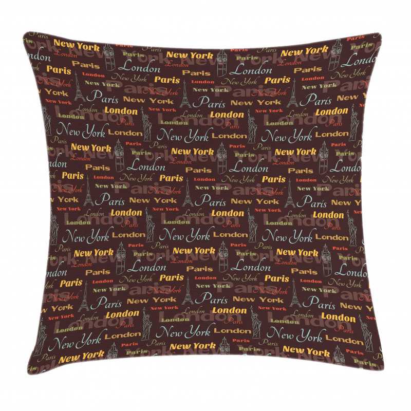 Famous Places of World Pillow Cover