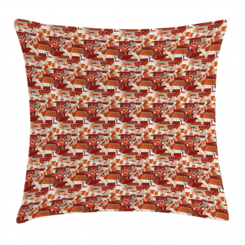 Tile Roof Pattern Urban Pillow Cover