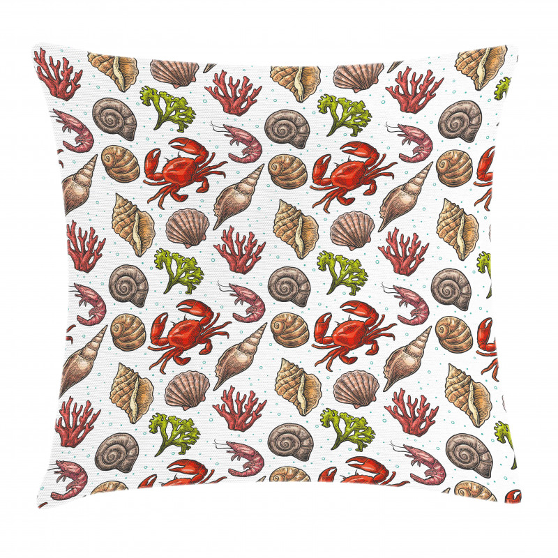 Maritime Shrimps Pillow Cover