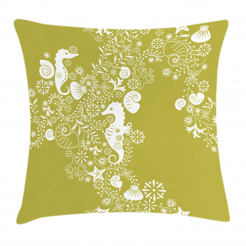 Swirls with Seahorse Pillow Cover