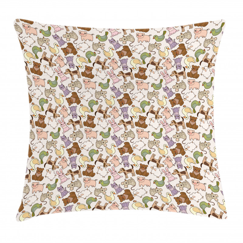 Abstract Farm Animals Pillow Cover