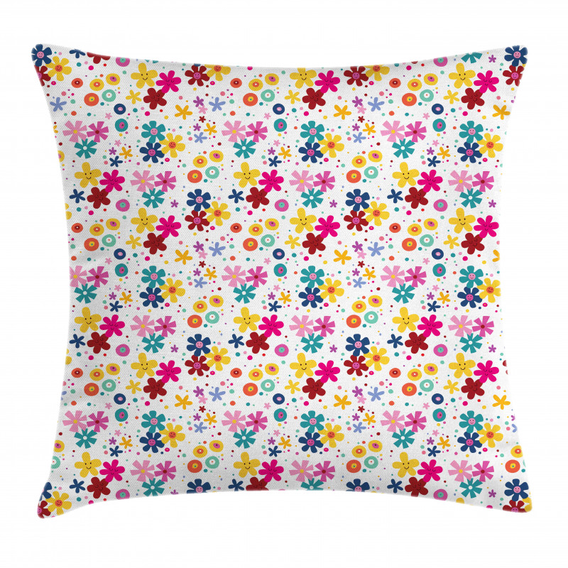 Faces Dots and Circles Pillow Cover