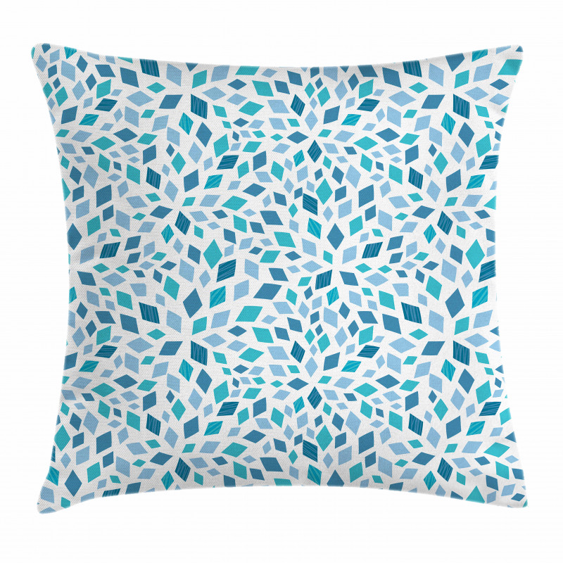 Abstract Mosaic Blue Tones Pillow Cover