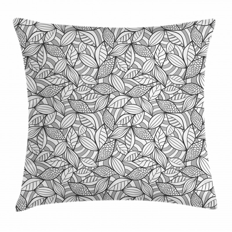 Abstract Doodle Foliage Pillow Cover
