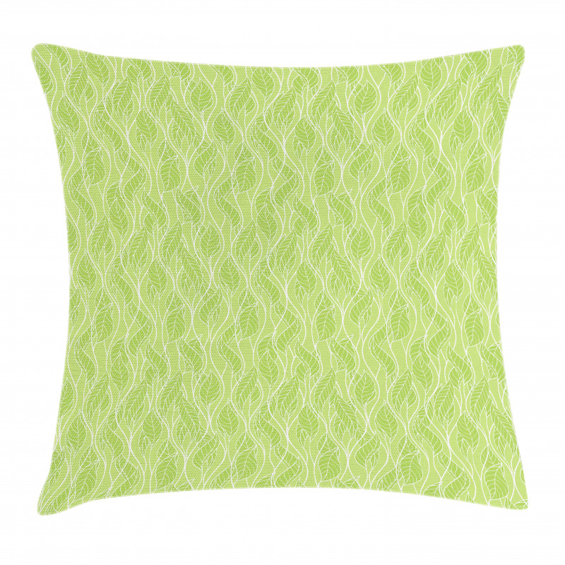 Green Curvy Twigs Botany Pillow Cover