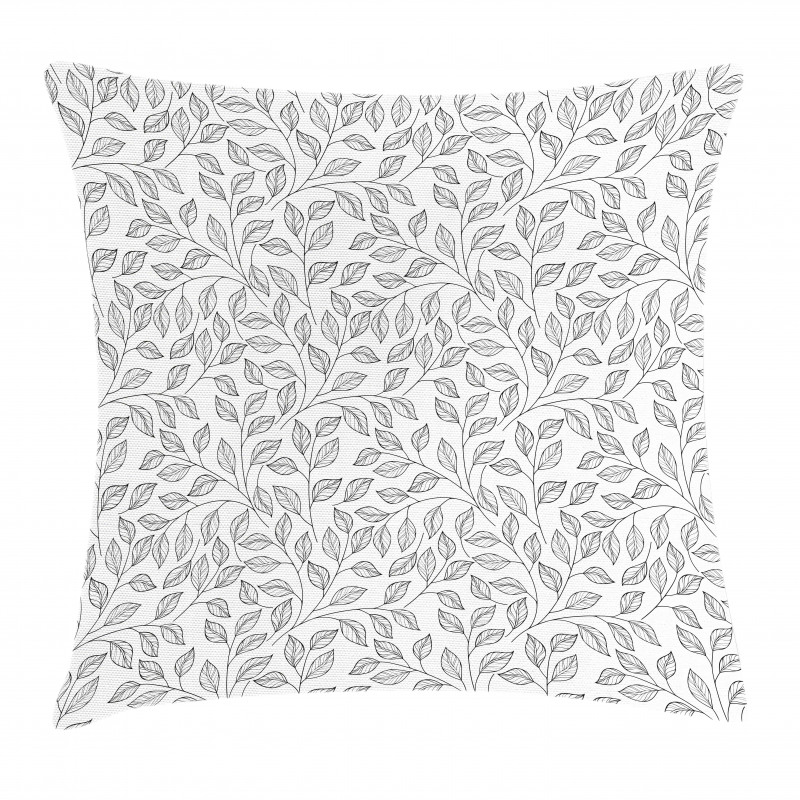 Monochrome Floral Rustic Pillow Cover