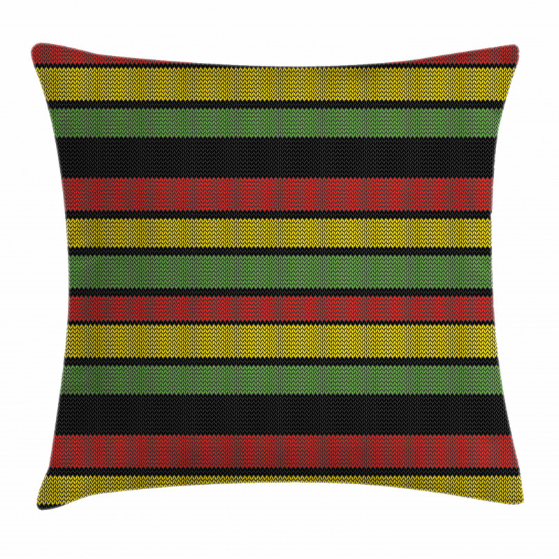 Knitted Rasta Lines Pillow Cover