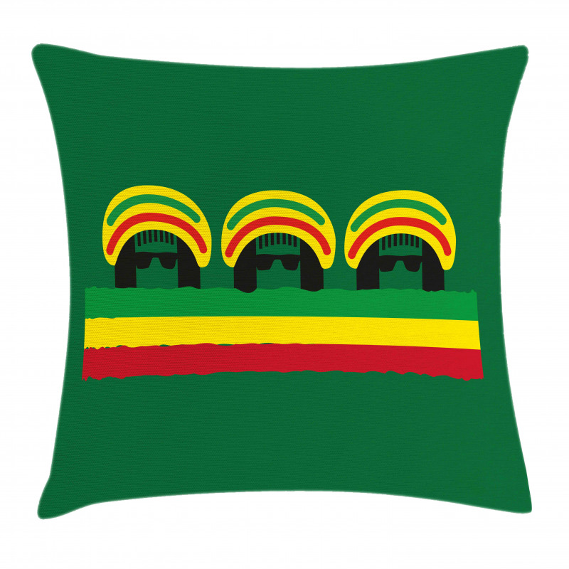 Reggae Themed Hat Pillow Cover