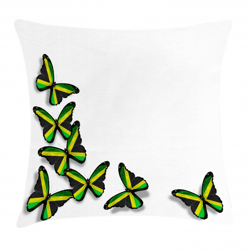 Butterflies with Flag Pillow Cover