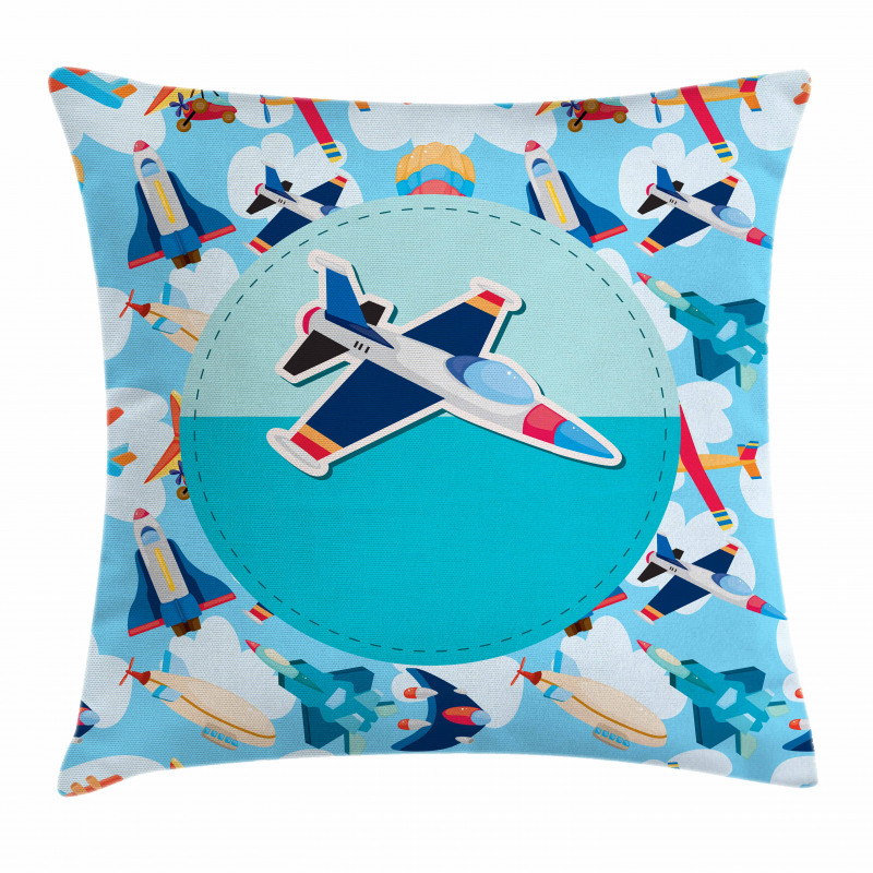 Airplane Composition Pillow Cover