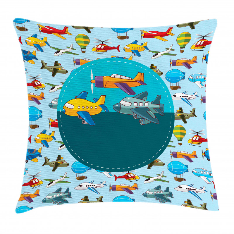 Cartoon Airplanes Pillow Cover