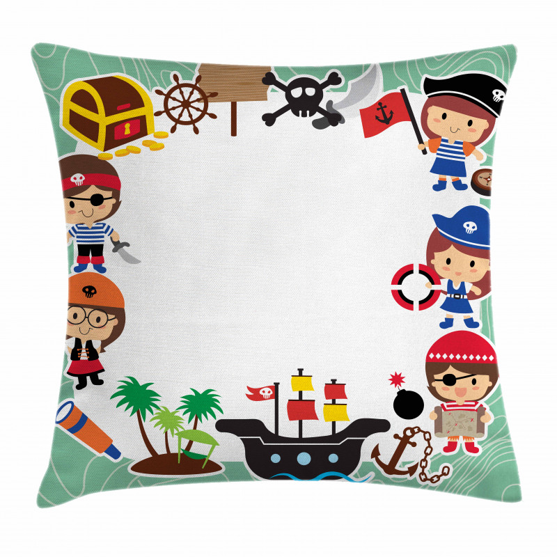 Pirate Children Ship Pillow Cover