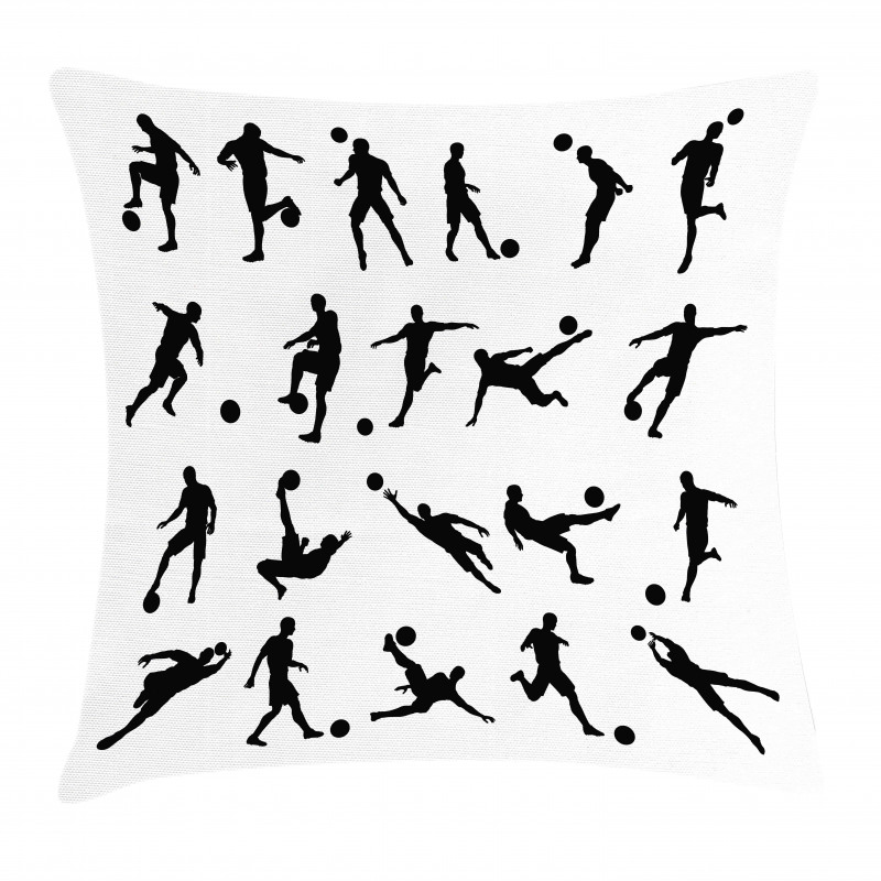 Football Silhouettes Pillow Cover