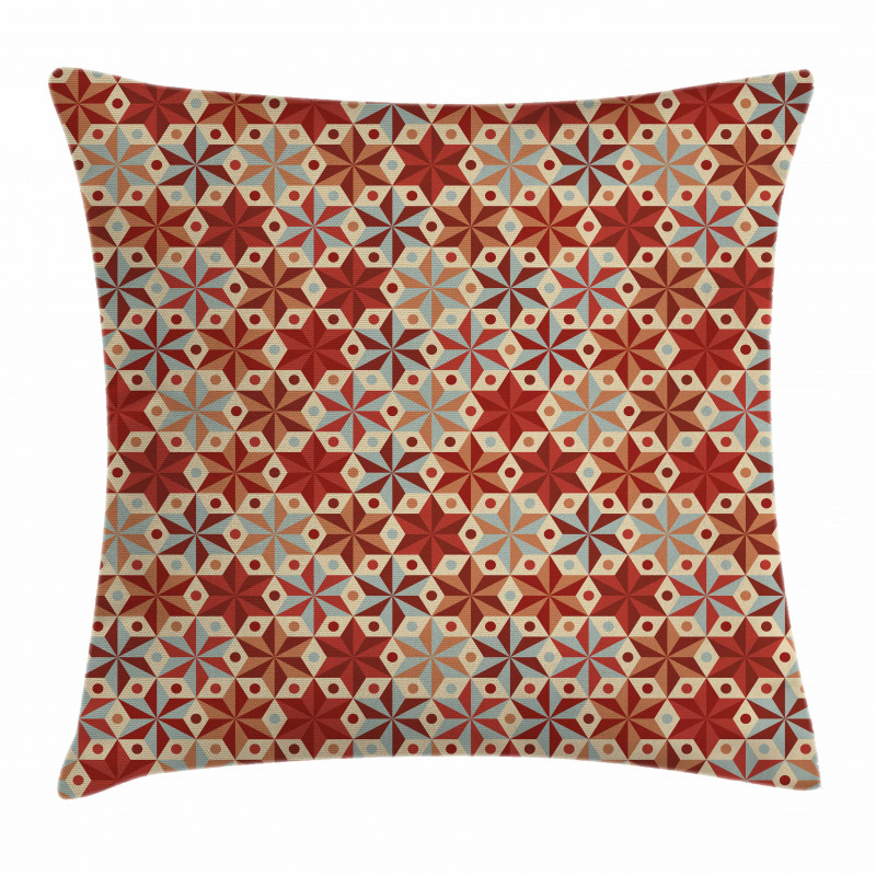 Retro Anise Stars Motif Pillow Cover