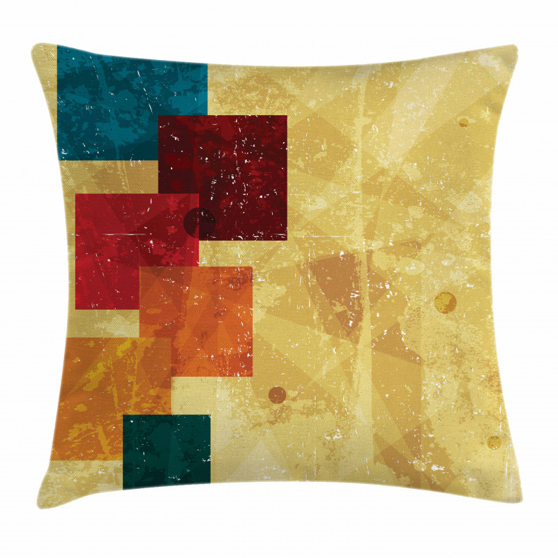 Grunge Squares Pillow Cover