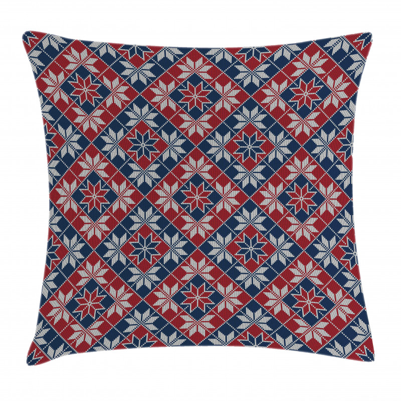 Tartan Geometric Floral Pillow Cover