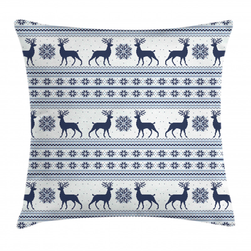 Pixel Art Style Reindeer Pillow Cover