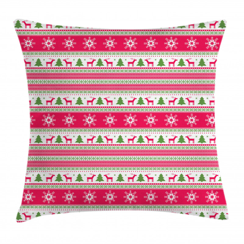 Needlework Style Xmas Pillow Cover