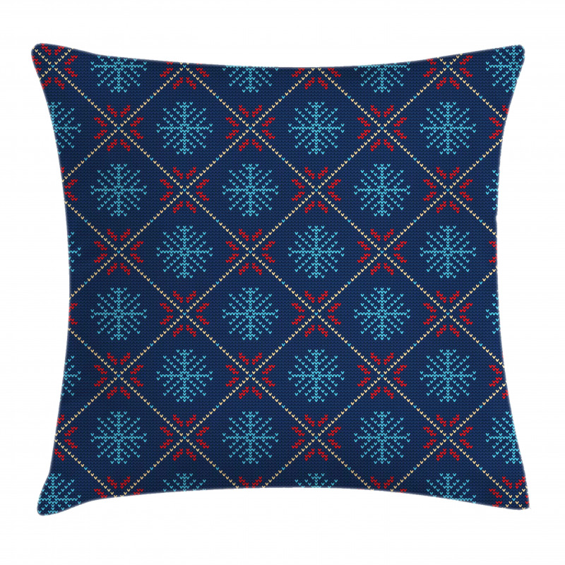 Vintage Snowflake Motifs Pillow Cover