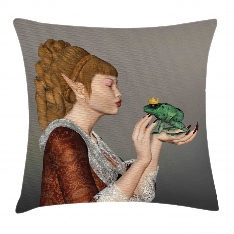 Princess Kissing Frog Pillow Cover