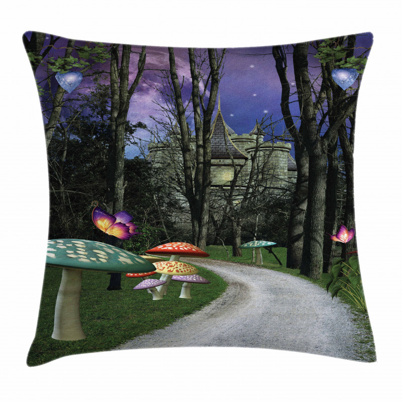 Enchanted Forest Castle Pillow Cover