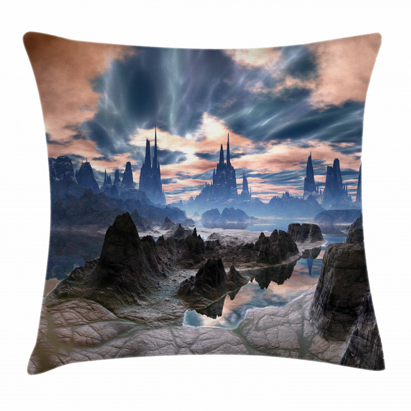 Rock Towers Alien World Pillow Cover