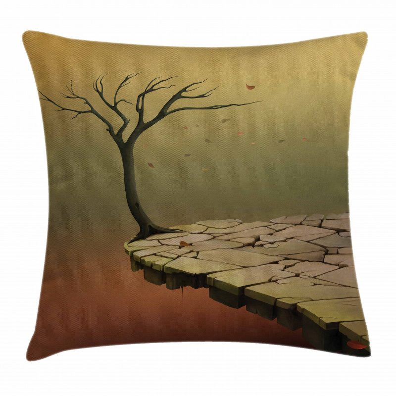 Tree on Cliff Precipice Pillow Cover