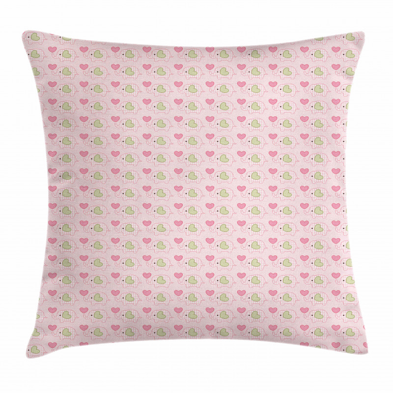 Dots Hearts Checkered Pillow Cover