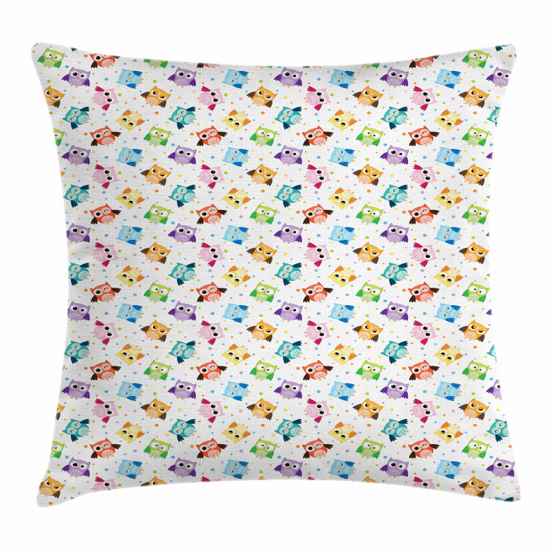 Characters and Dots Pillow Cover