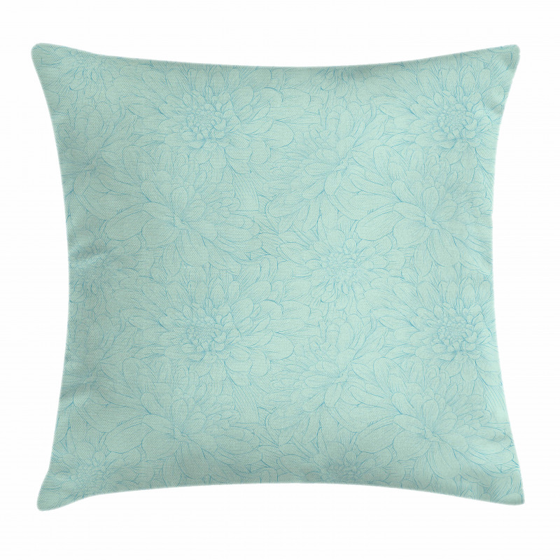 Hand Drawn Dahlia Pillow Cover