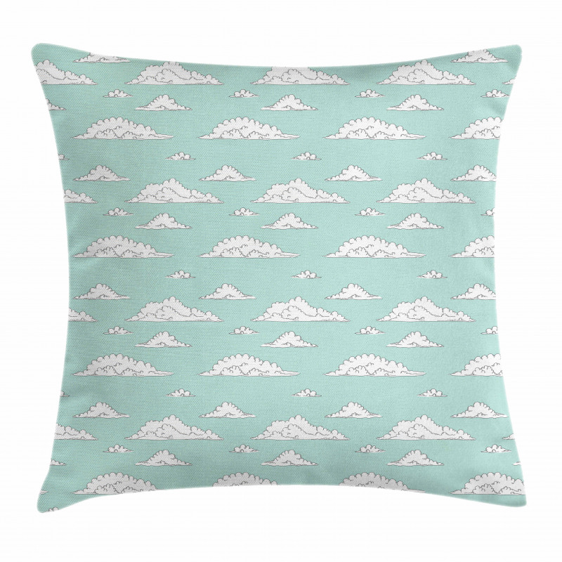 White Fluffy Clouds Pillow Cover