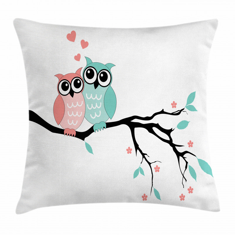 Owl Couple Pillow Cover