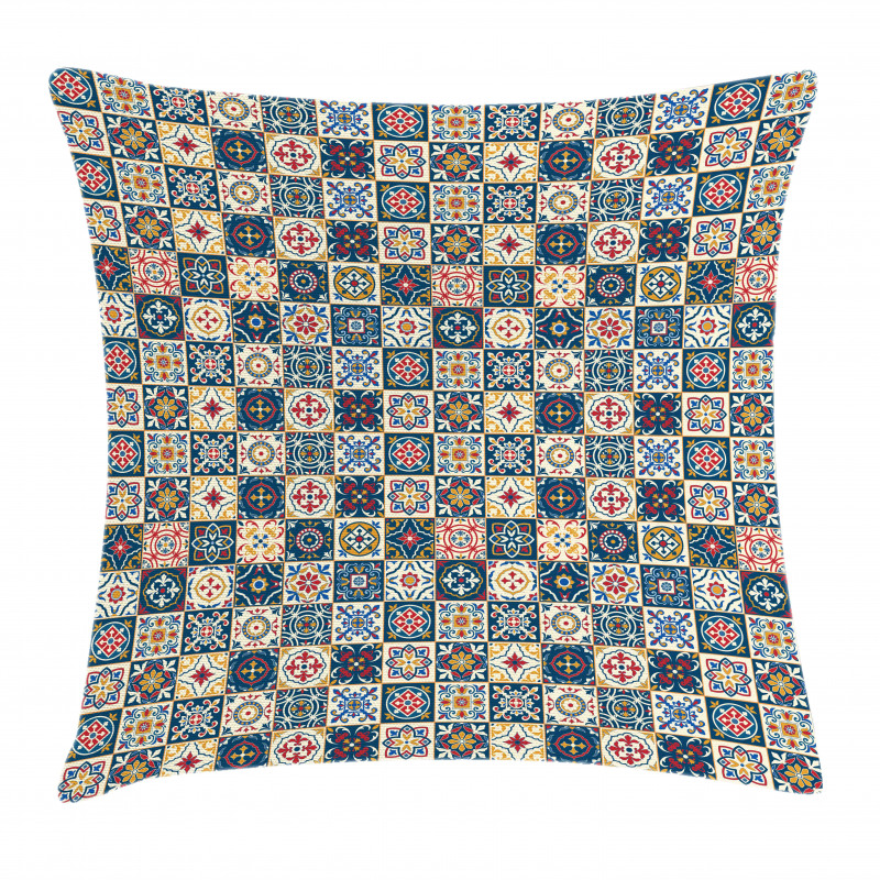 Portuguese Tiles Motif Pillow Cover