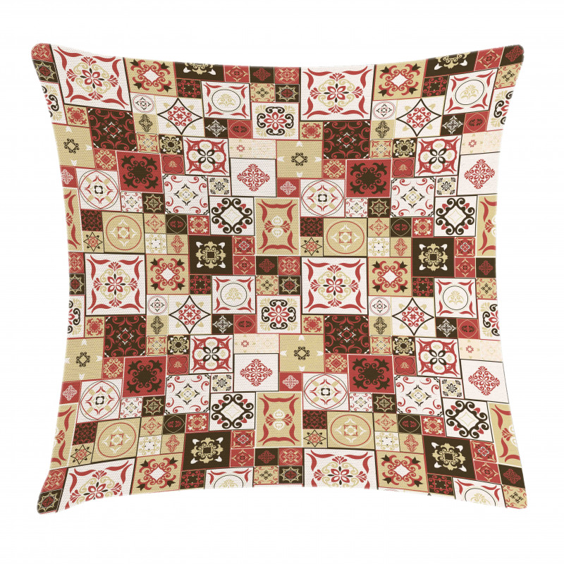 Vintage Square Pattern Pillow Cover