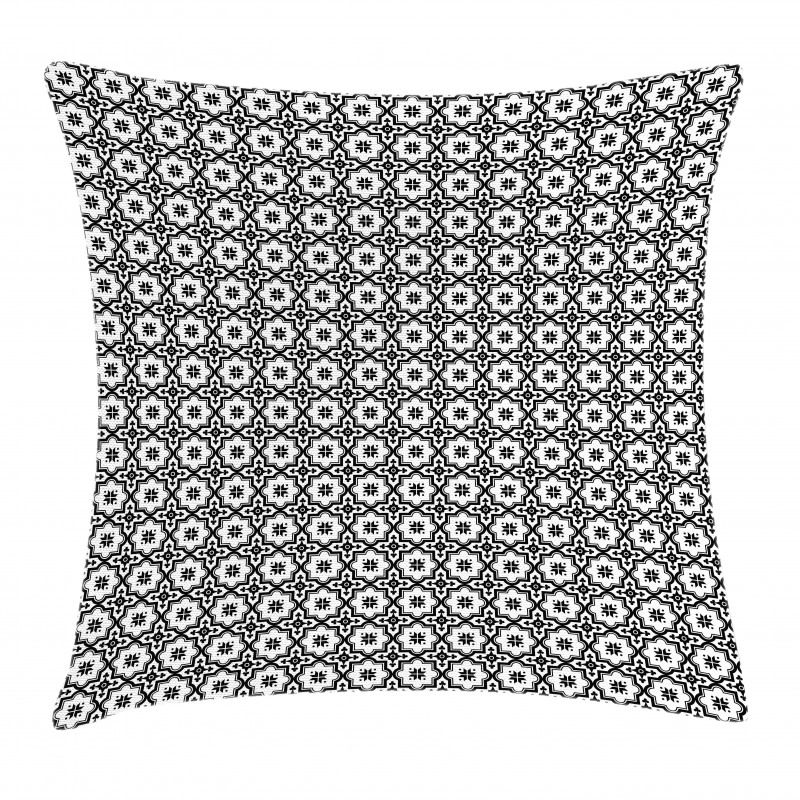 Monochrome Tile Design Pillow Cover