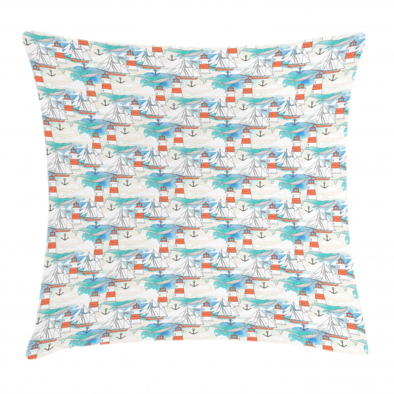 Nautical Whale Boats Pillow Cover