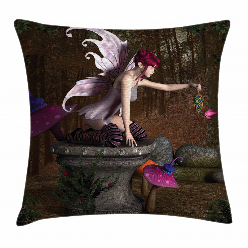 Mythical Creature Forest Pillow Cover