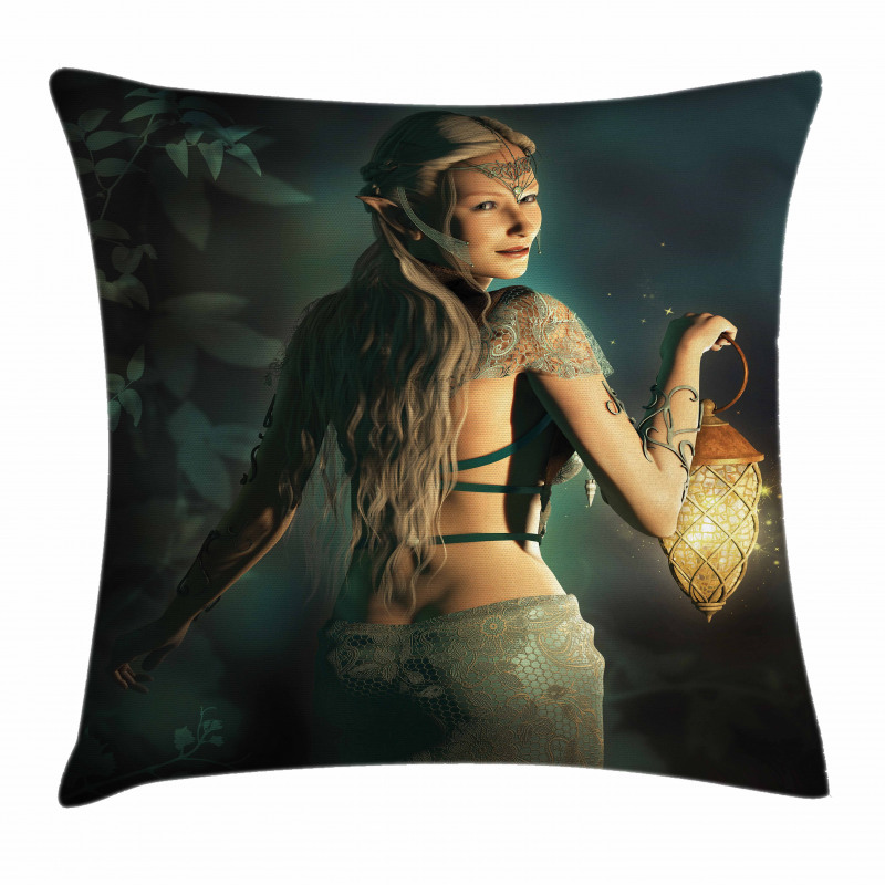 Elf Princess Lantern Pillow Cover