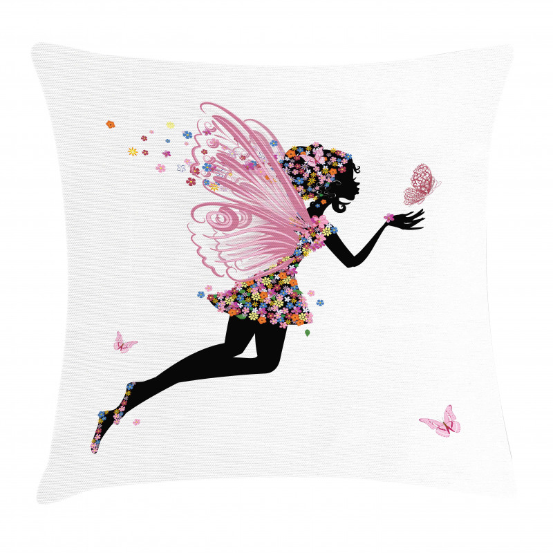 Floral Dressed Angel Pillow Cover
