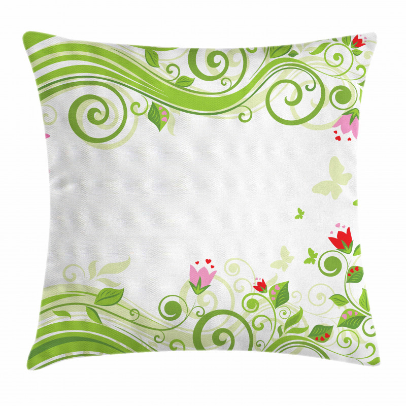 Blossoming Stripes Pillow Cover