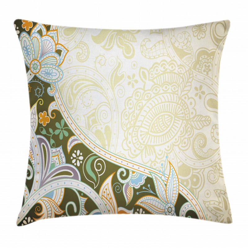 Abstract Flora Leaf Pillow Cover