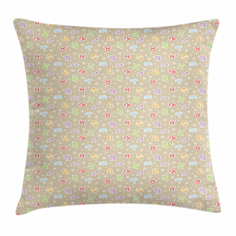 Colorful Doodle Signs Pillow Cover