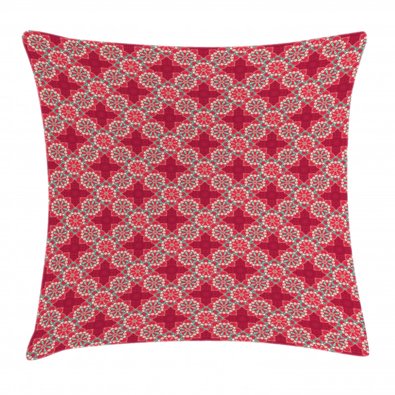 Round Folk Ornaments Pillow Cover