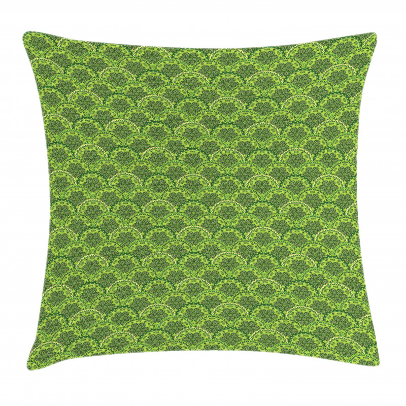 Floral Circles Leaves Pillow Cover