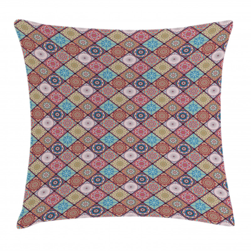 Colorful Mosaic Floral Pillow Cover