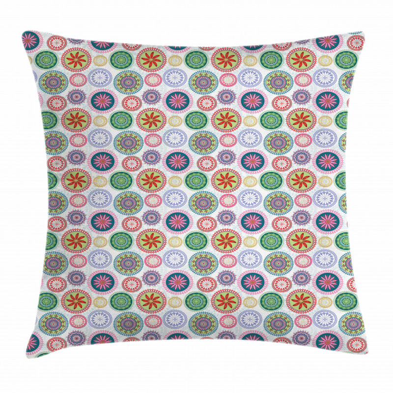Vintage Ornate Circles Pillow Cover