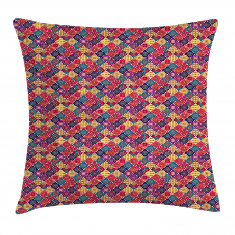 Diamond Squares Pattern Pillow Cover
